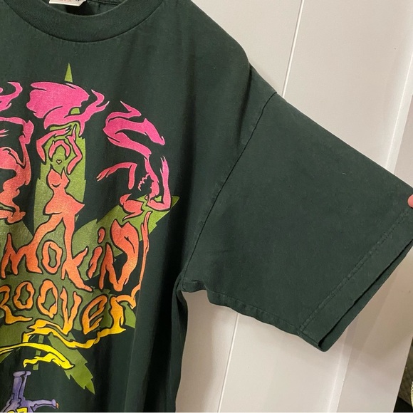 Vintage 1997 Smokin Grooves Band Tee Cypress Hill OutKast Concert Green Tour 97 - Picture 11 of 13